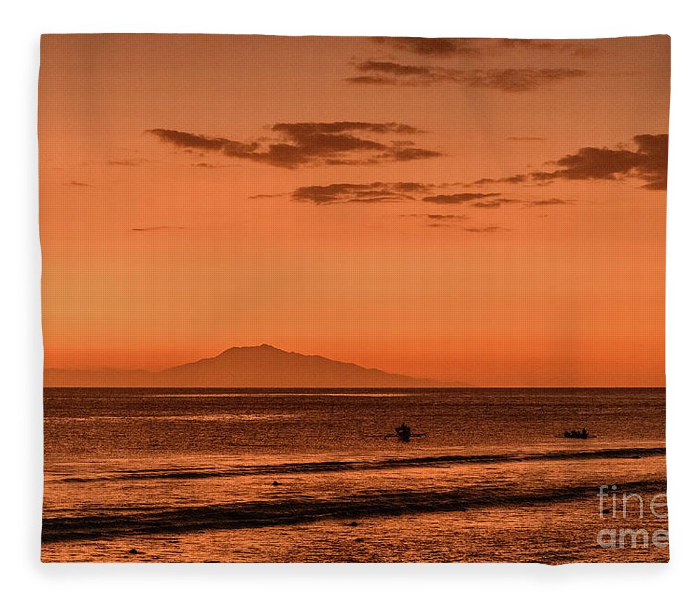 Seascape Fleece Blanket featuring the photograph Scene from Timor-Leste 19 by Werner Padarin