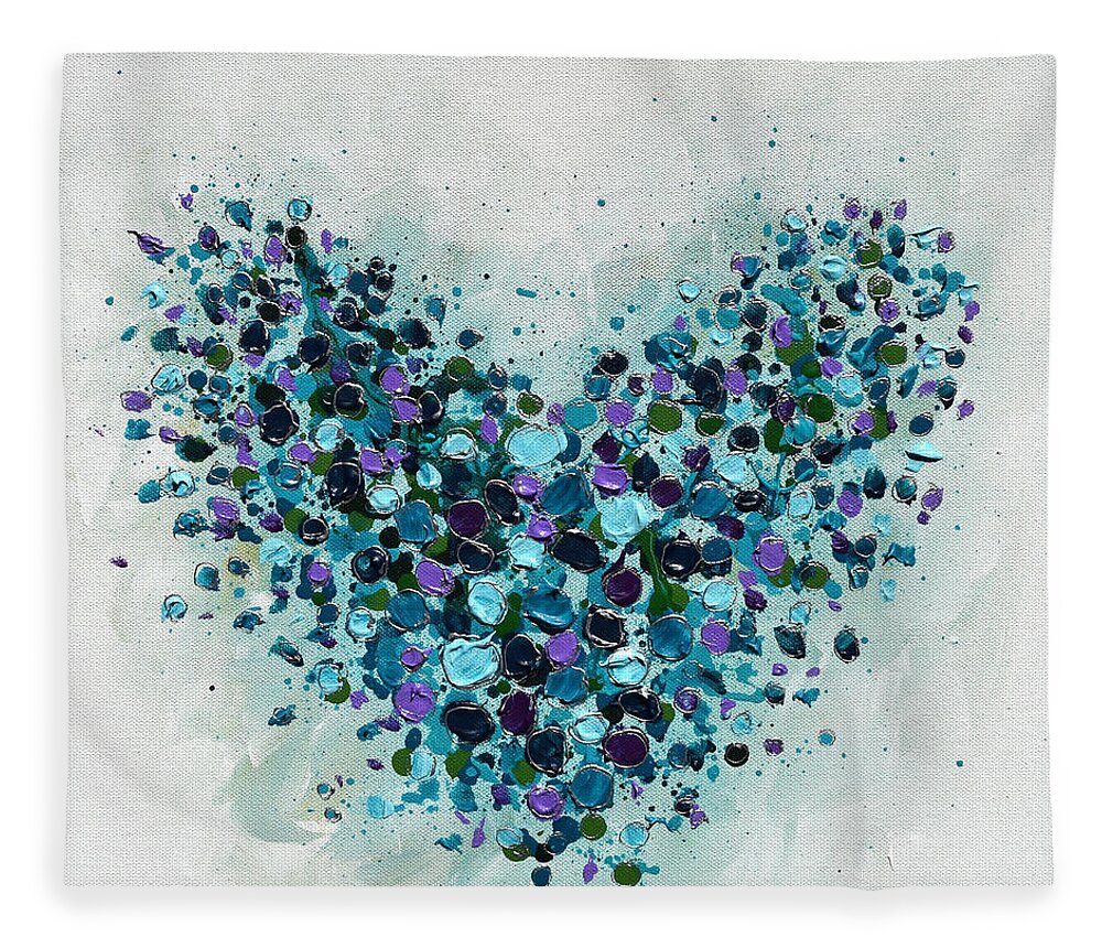 Heart Fleece Blanket featuring the painting Scintillant Heart by Amanda Dagg