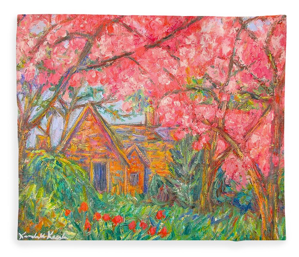 Homes Fleece Blanket featuring the painting Secluded Home by Kendall Kessler