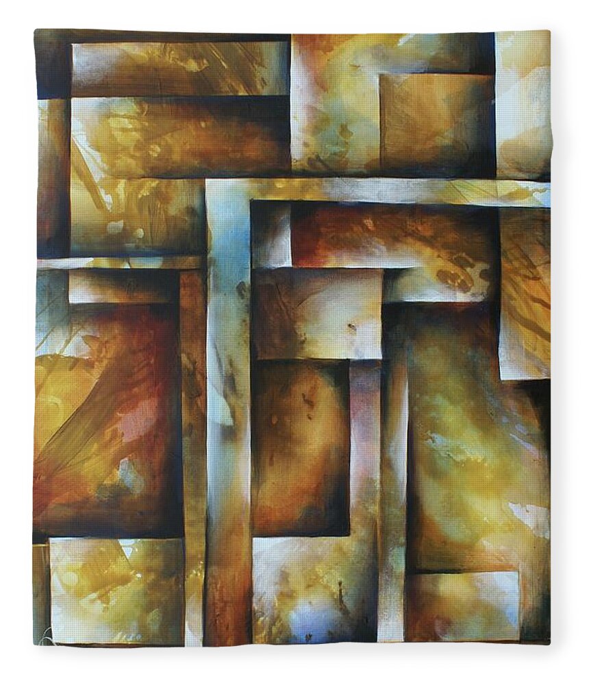 Cubism Fleece Blanket featuring the painting Stop by Michael Lang