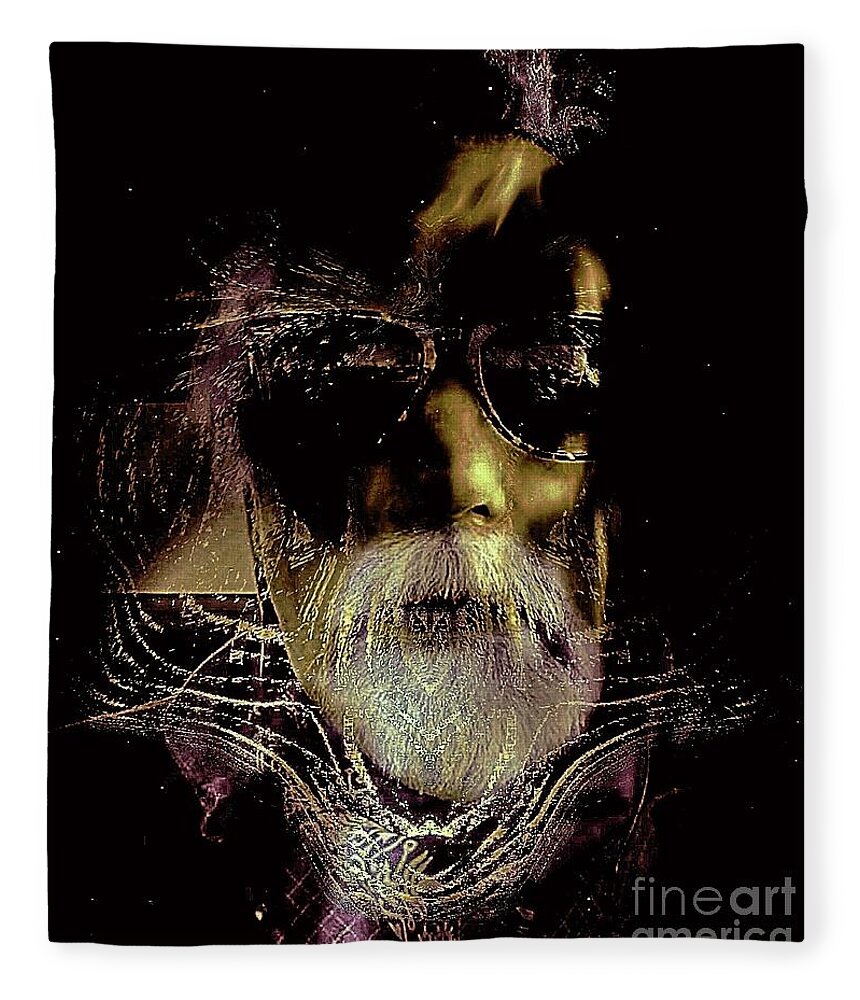  Fleece Blanket featuring the digital art Selfie by Glenn Hernandez
