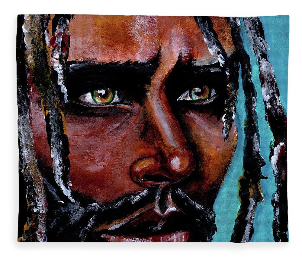 Eyes Fleece Blanket featuring the painting Selfless Life by Artist RiA