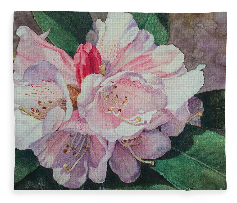 Jan Lawnikanis Fleece Blanket featuring the painting September Garden Anew by Jan Lawnikanis