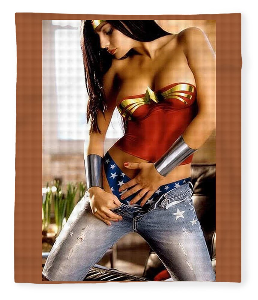 Sexy Wonder Woman Fleece Blanket by Ronald Aviz - Fine Art America
