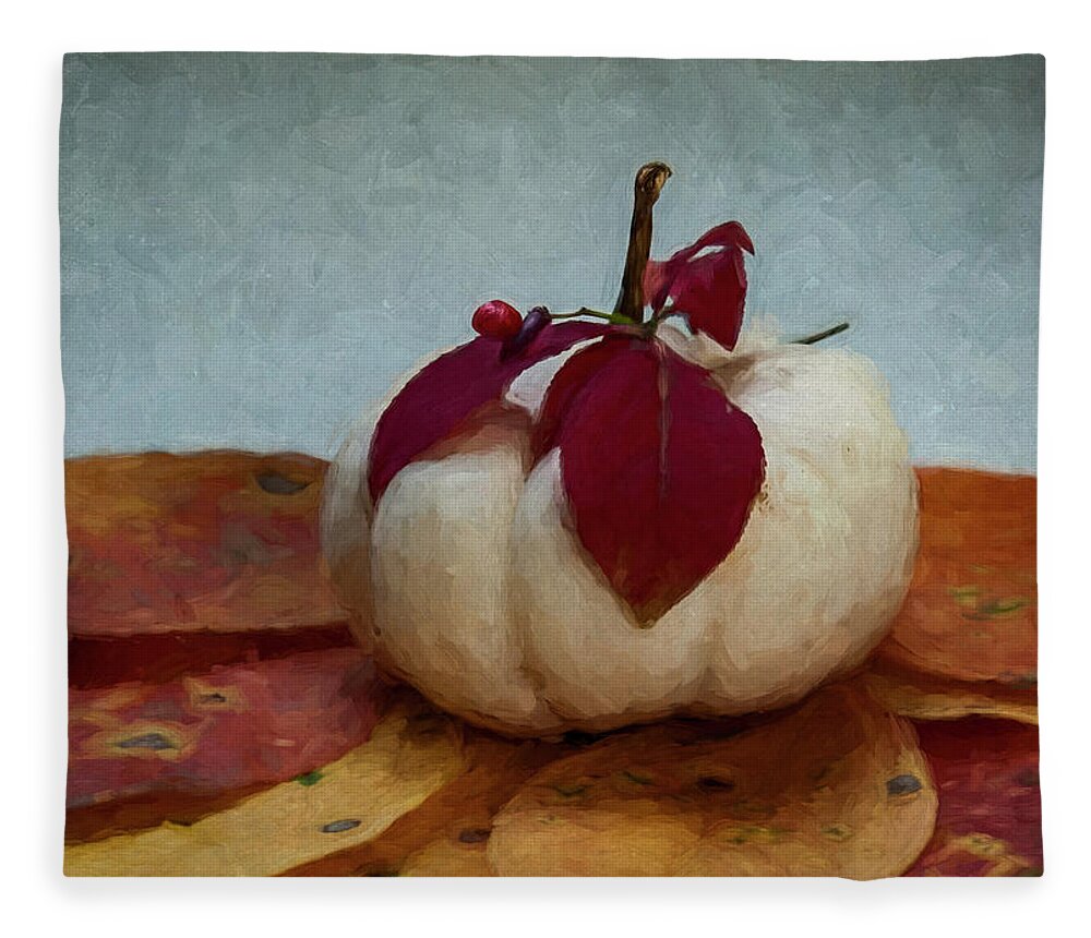 Pumpkin Fleece Blanket featuring the photograph Shades Of Autumn by Cathy Kovarik