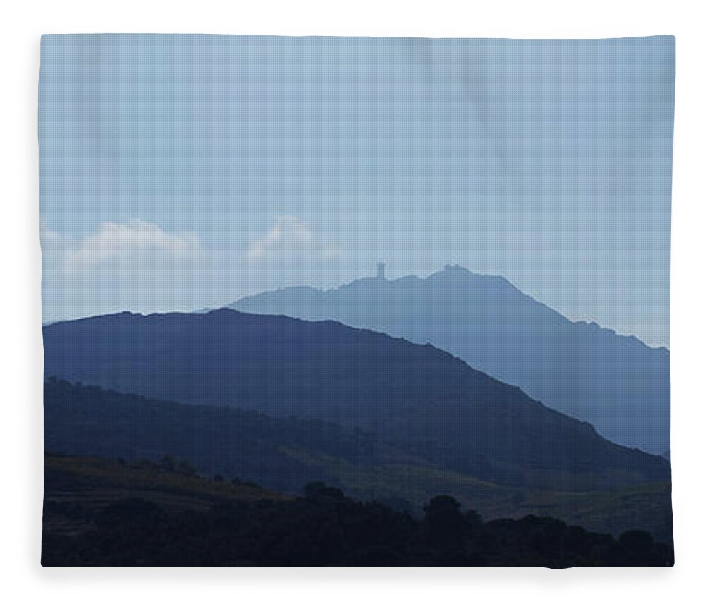Clear Sky Fleece Blanket featuring the photograph Shades of blue by Karine GADRE