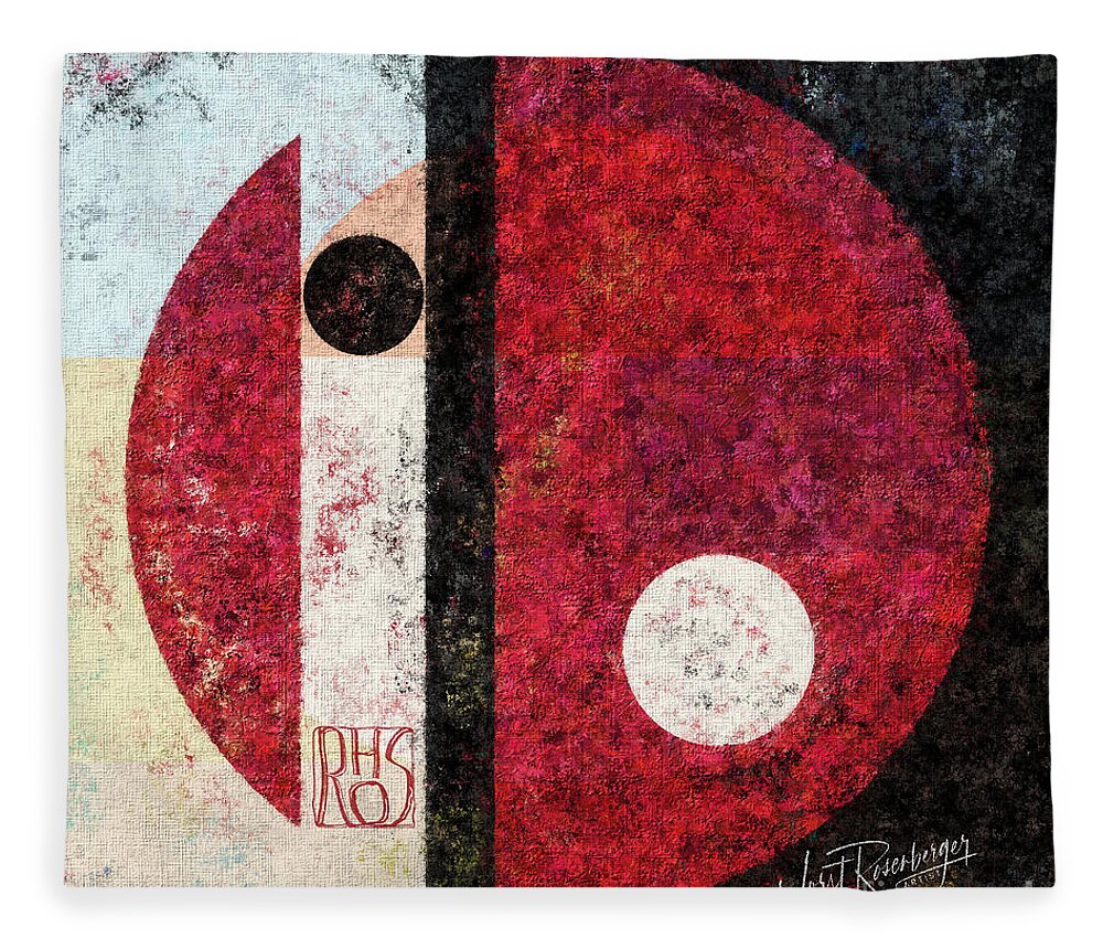 Abstract Fleece Blanket featuring the painting Shades Of Division by Horst Rosenberger