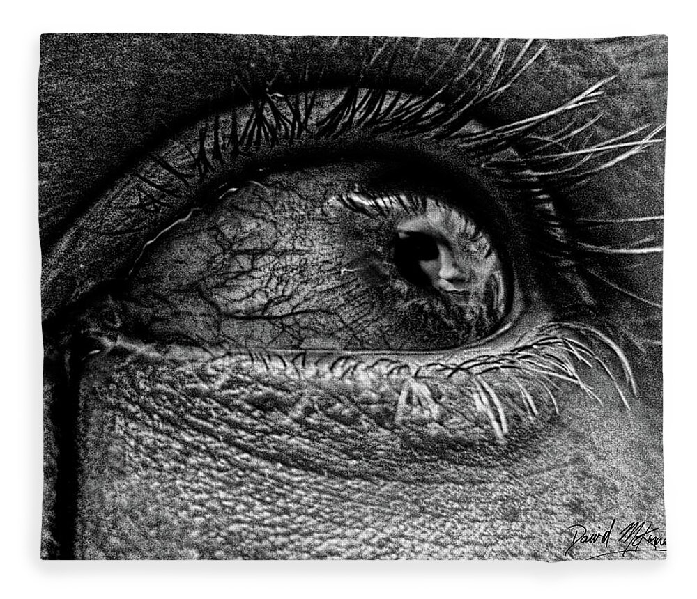 Eye Fleece Blanket featuring the digital art Shades of Sympathy by David McKinney