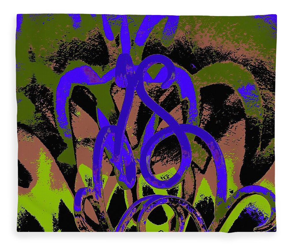 Abstract Fleece Blanket featuring the digital art Shadows by T Oliver