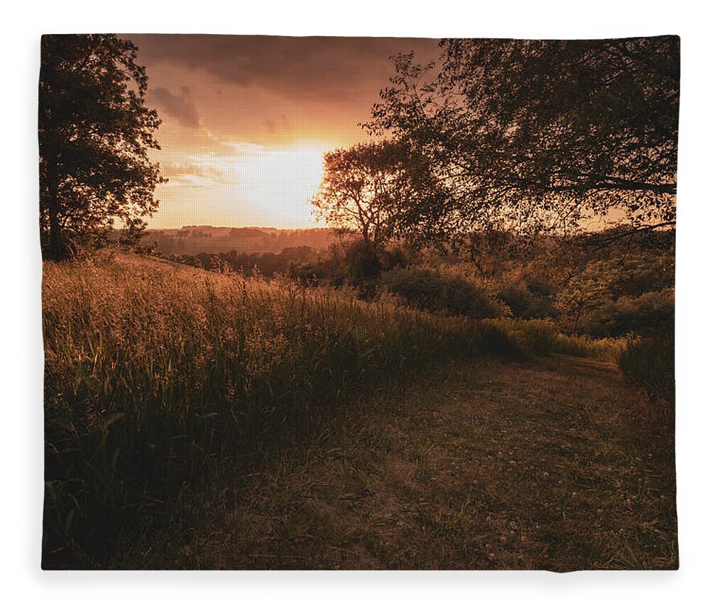 Trexler Fleece Blanket featuring the photograph Shady Sunset by Jason Fink