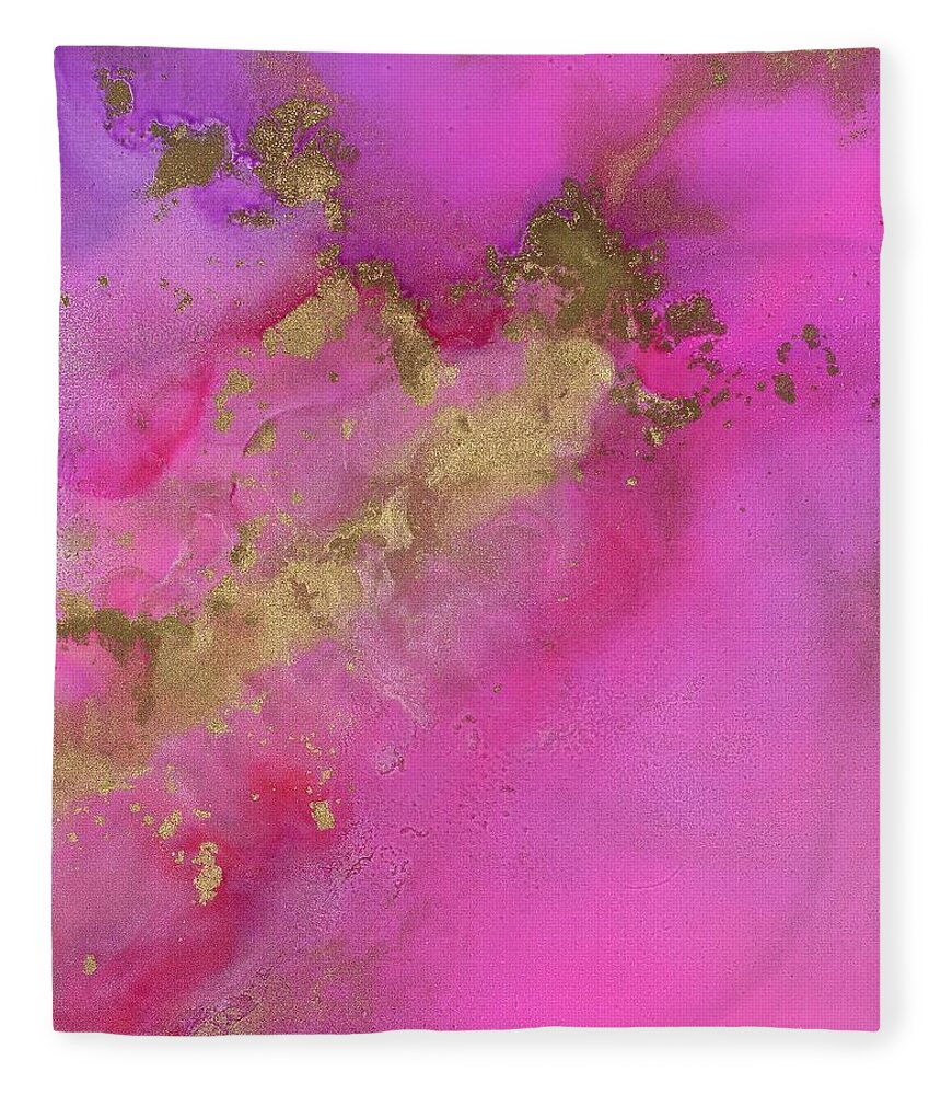 Pink Fleece Blanket featuring the painting Shalamar by Tamara Nelson