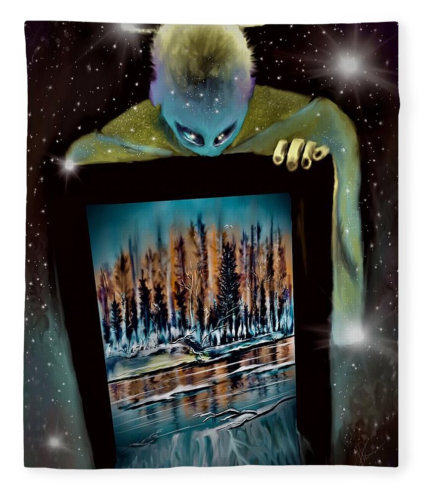 Water Fleece Blanket featuring the digital art Sharing the Water by Darren Cannell