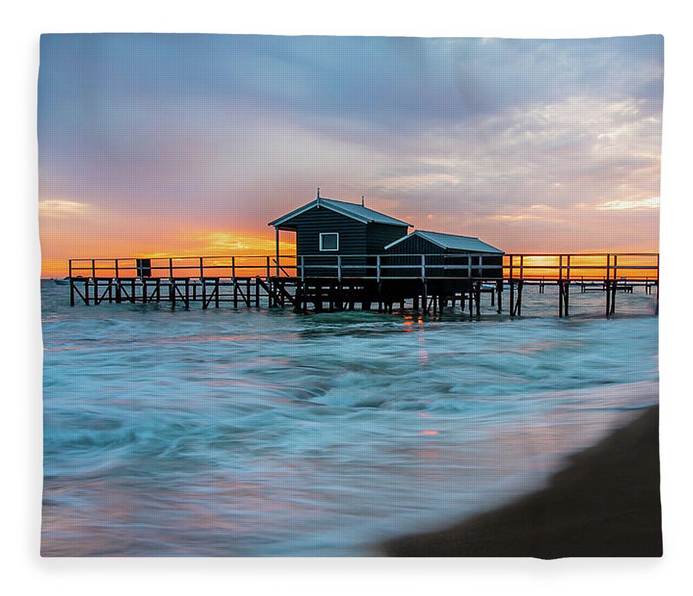 Shelley Beach Fleece Blanket featuring the photograph Shelley Beach Boat Jetty by Vicki Walsh