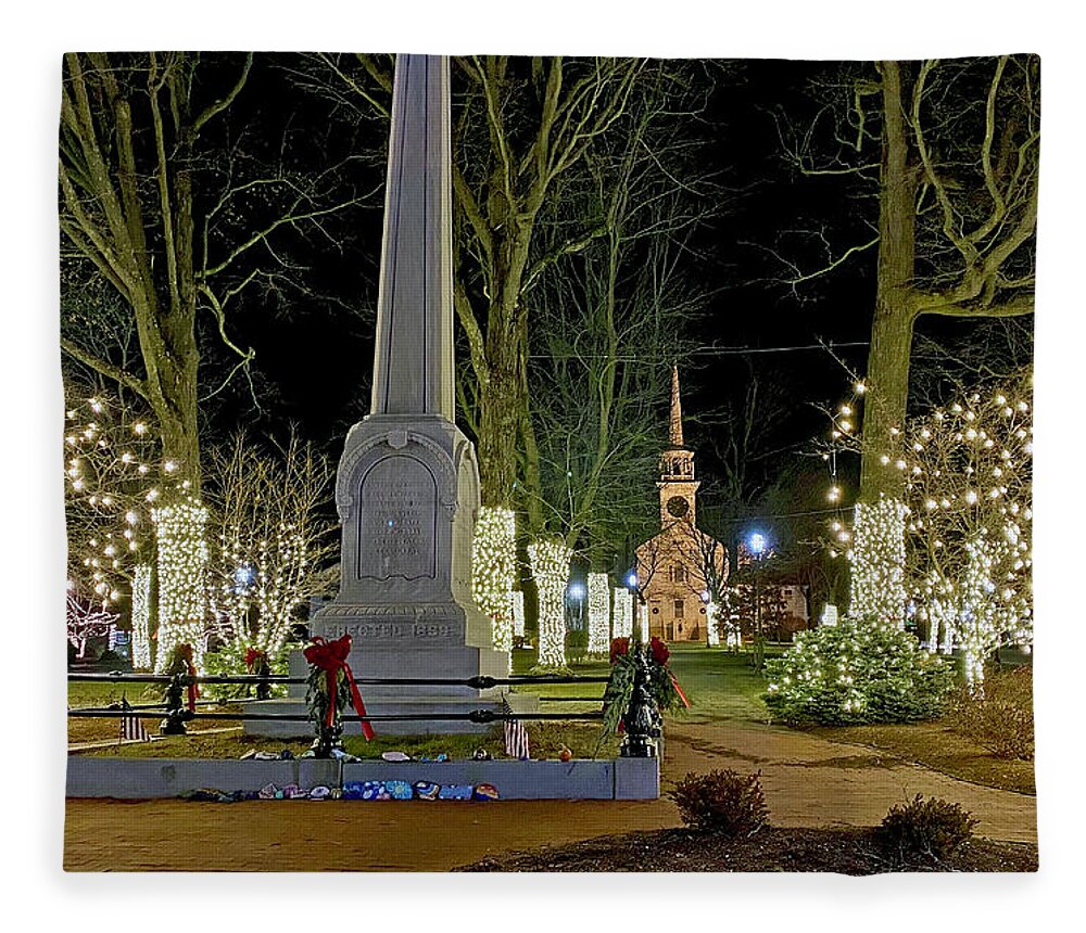 Shrewsbury Fleece Blanket featuring the photograph Shrewsbury Town Common by Monika Salvan