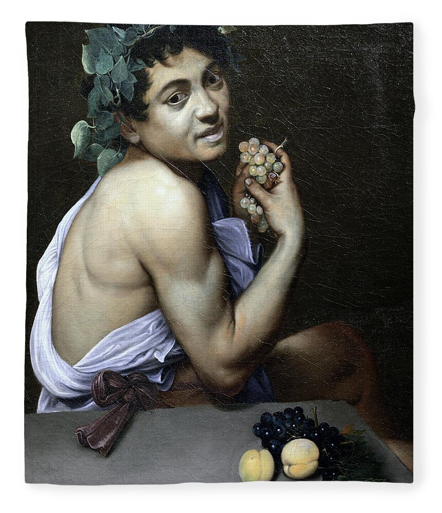 Sick Fleece Blanket featuring the painting Sick Young Bacchus by Michelangelo Merisi da Caravaggio