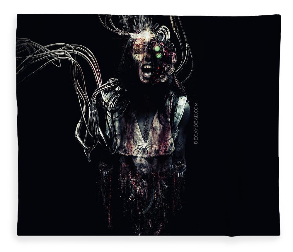 Decaydead Fleece Blanket featuring the digital art Silent Screams by Argus Dorian