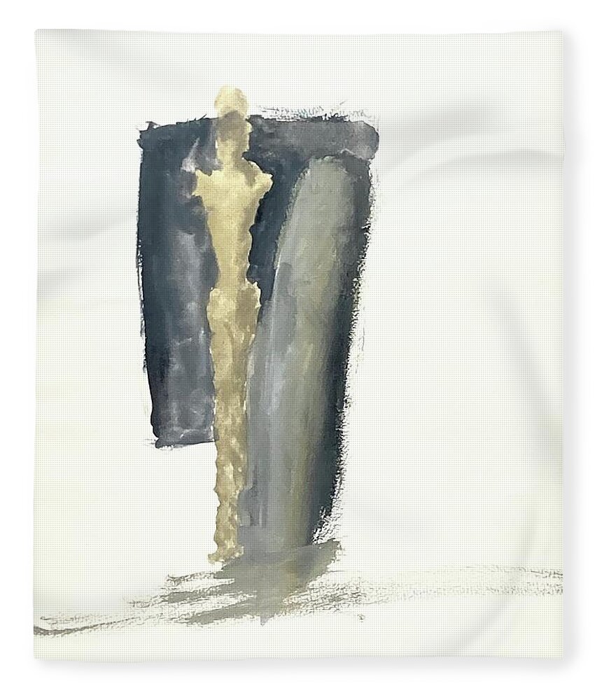 Silhouettes Fleece Blanket featuring the painting Silhouettes IV by David Euler