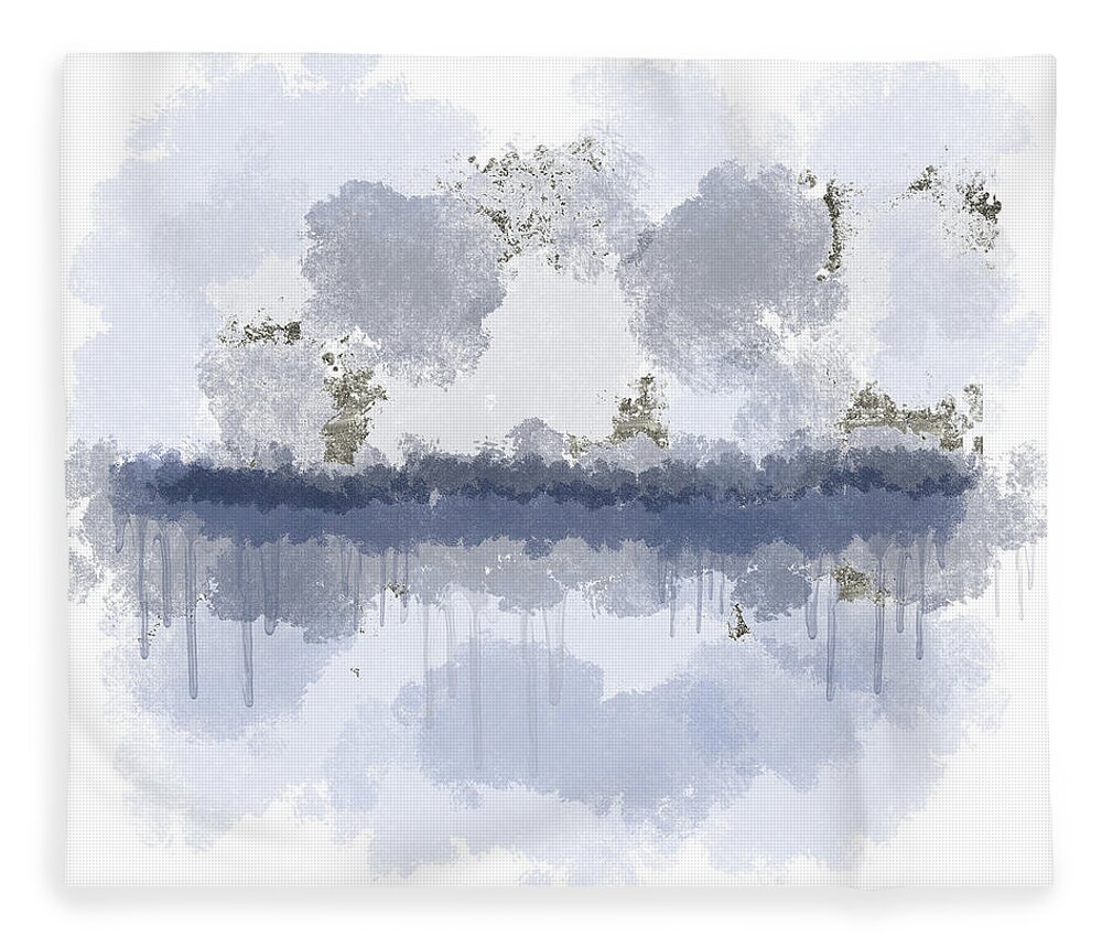 Silver Lake Fleece Blanket featuring the digital art Silver Lake - No Texture by Alison Frank