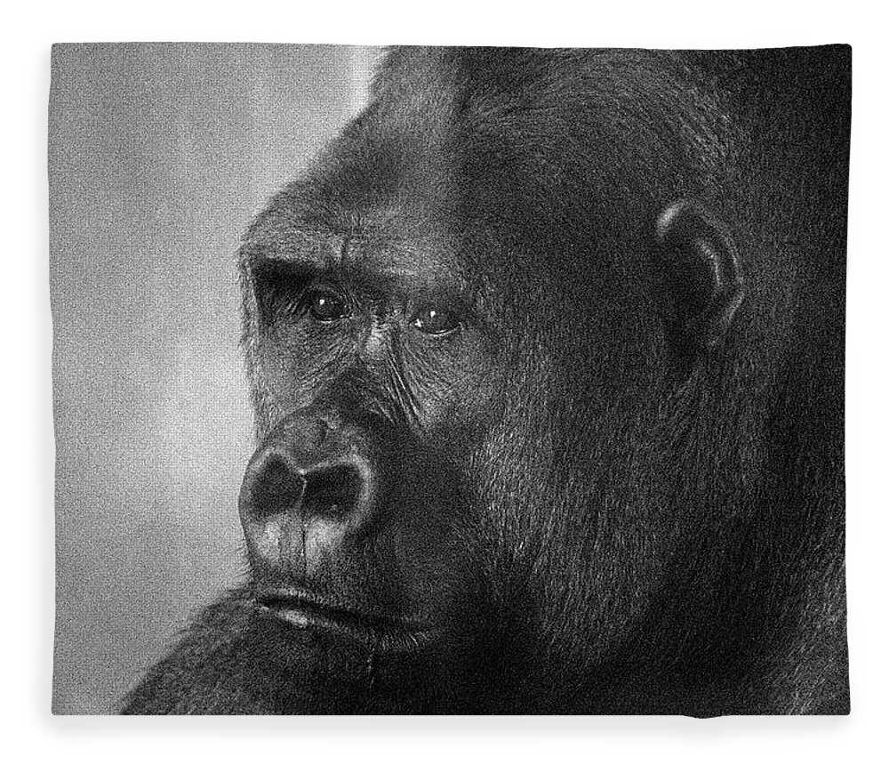 Ape Fleece Blanket featuring the photograph Simiae by Jim Signorelli