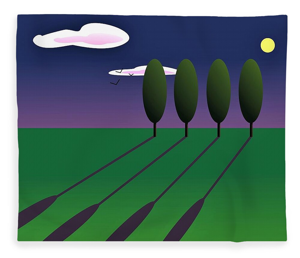 Landscape Fleece Blanket featuring the digital art Simple Landscape 1 by Fatline Graphic Art