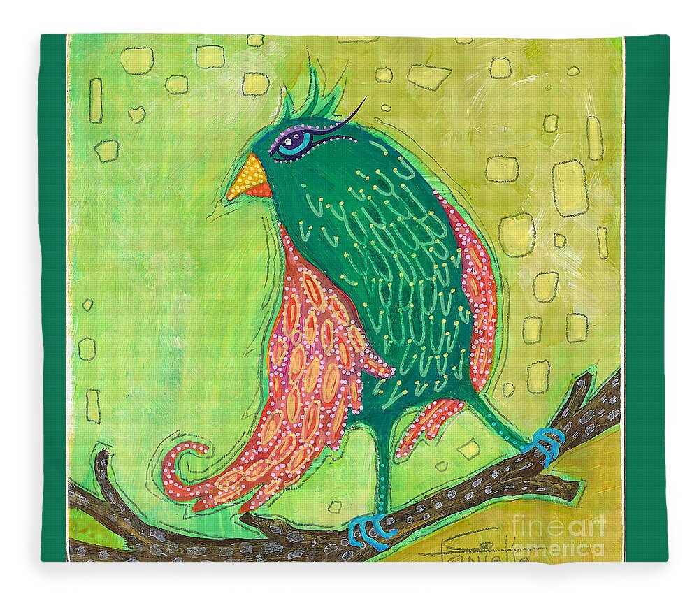 Bird Painting Fleece Blanket featuring the painting Singing Sweet Songs by Tanielle Childers