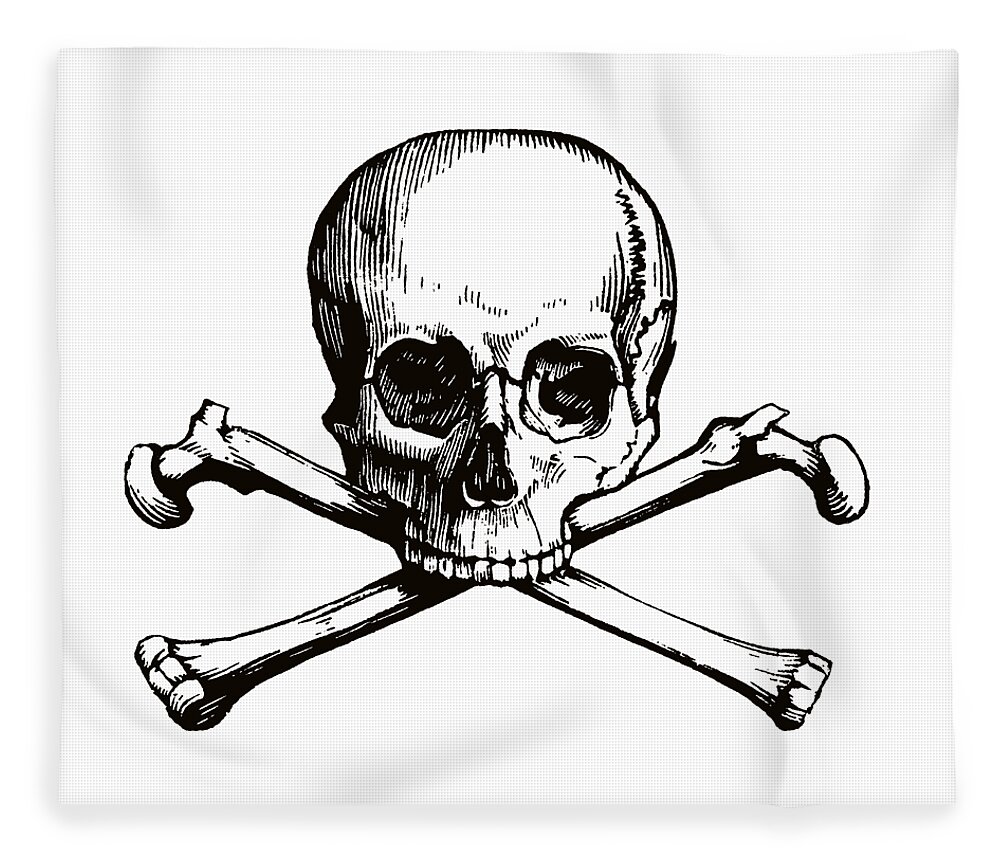 Skull And Crossbones Fleece Blanket featuring the digital art Skull and Crossbones by Eclectic at Heart