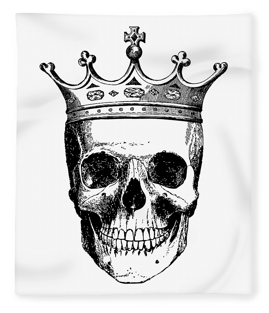 Skull King Fleece Blanket featuring the digital art Skull King by Eclectic at Heart