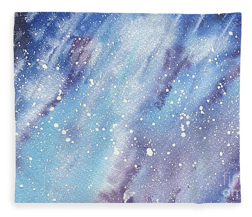 Sky Fleece Blanket featuring the painting Sky at Night by Lisa Neuman