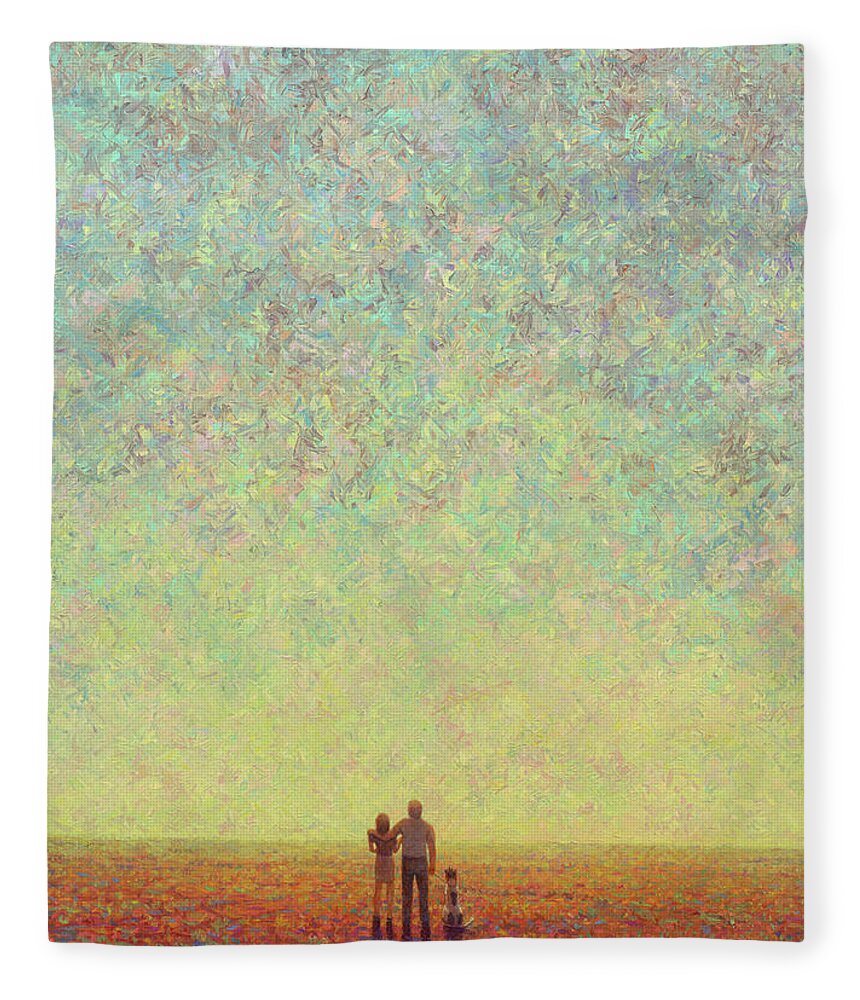 Sky Fleece Blanket featuring the painting Skywatching by James W Johnson