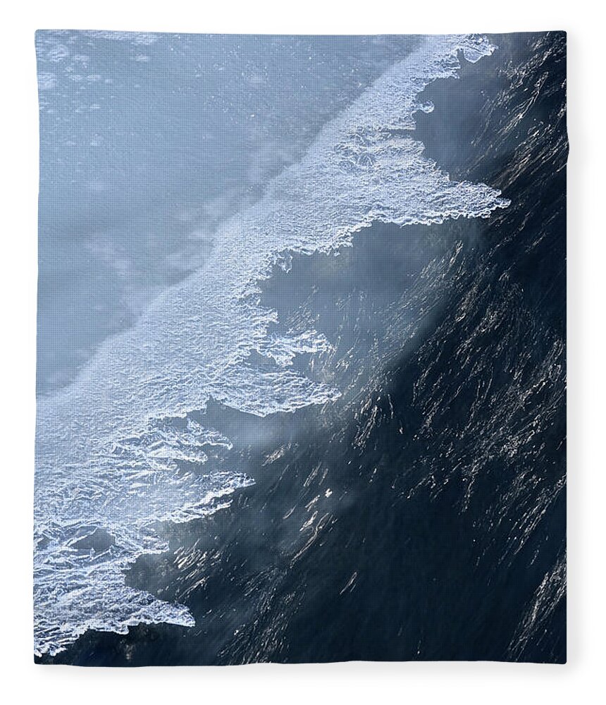 Ice Fleece Blanket featuring the photograph Slate-Blue and Sluicy by James Covello