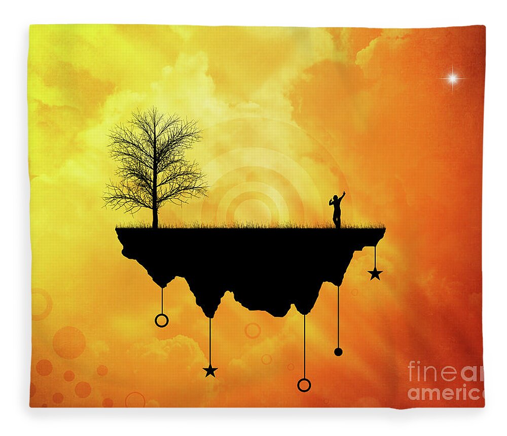 Surreal Fleece Blanket featuring the digital art Slice of Earth by Phil Perkins