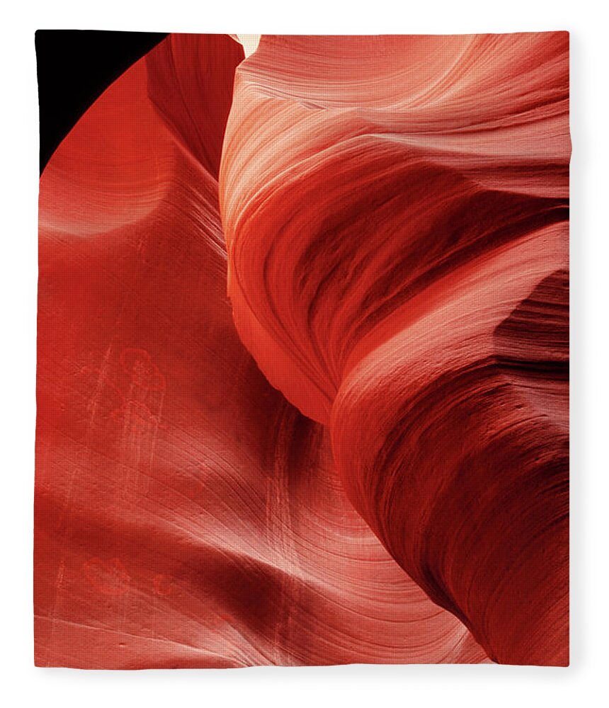 Dave Welling Fleece Blanket featuring the photograph Slot Canyon Swirls Corkscrew Or Upper Antelope Arizon by Dave Welling