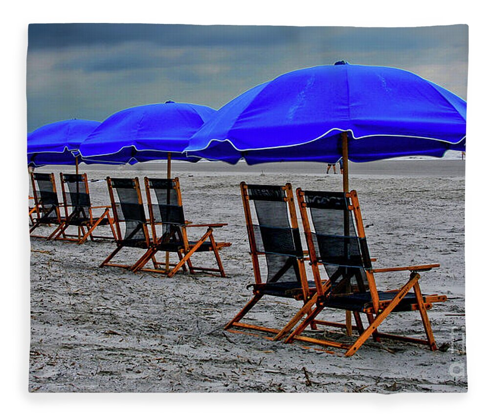 Beach Fleece Blanket featuring the photograph Slow Day at the Beach by Thomas Marchessault