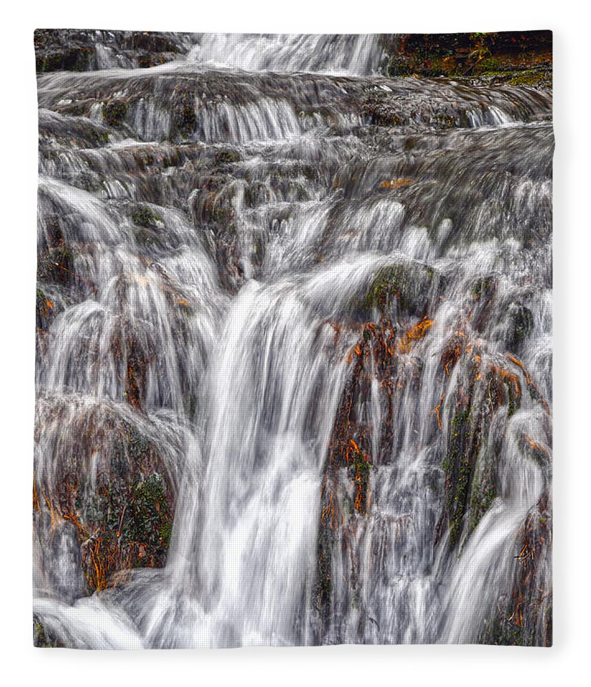 Waterfalls Fleece Blanket featuring the photograph Small Waterfalls 3 by Phil Perkins