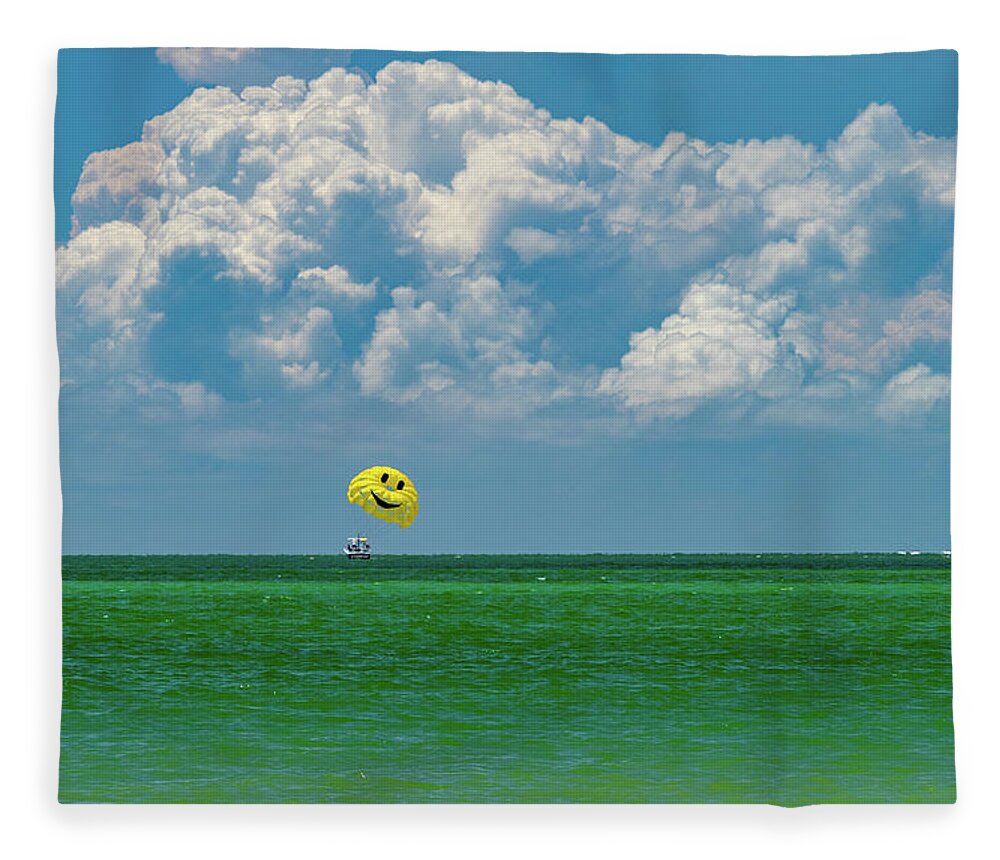 Florida Fleece Blanket featuring the photograph Smiley Face by Marian Tagliarino