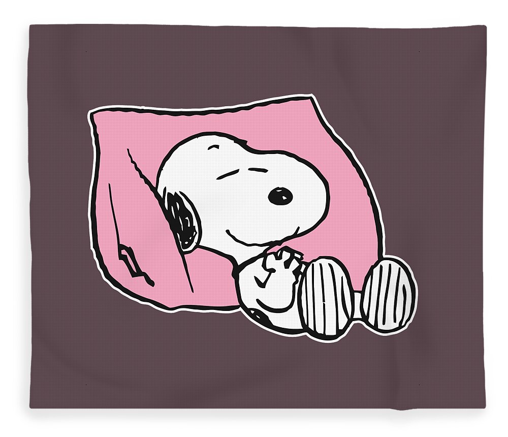 Snoopy Sleeping Fleece Blanket by Suddata Cahyo - Pixels