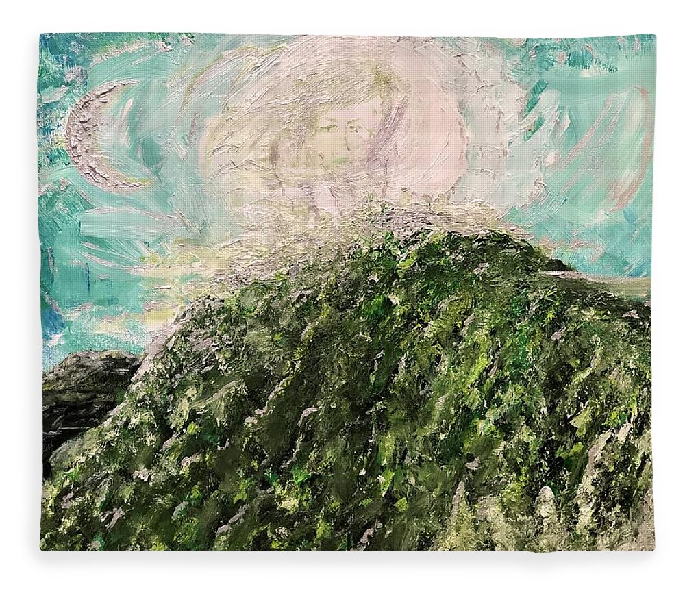 Goddess Fleece Blanket featuring the painting Snowdon by Bethany Beeler