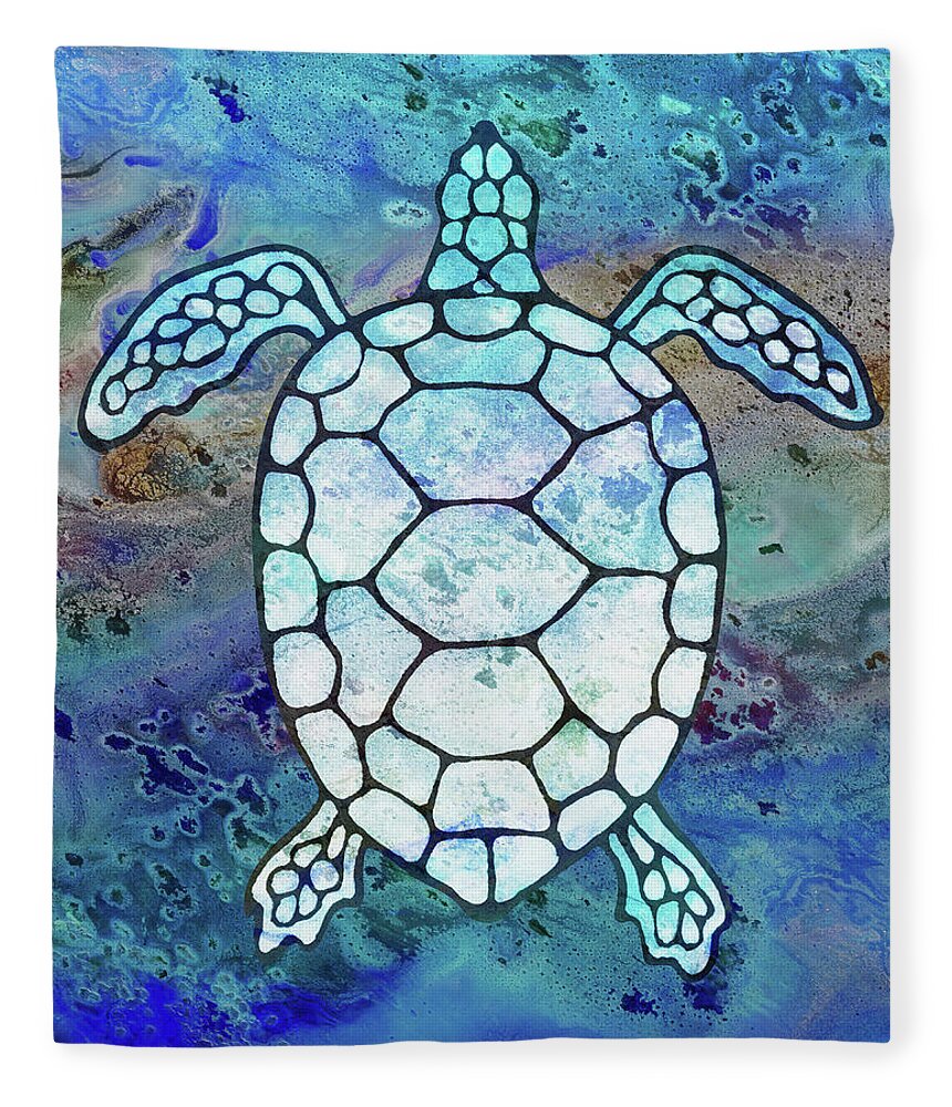 Soft Blue Watercolor Tortoise Under The Sea Turtle Native Art Ocean ...