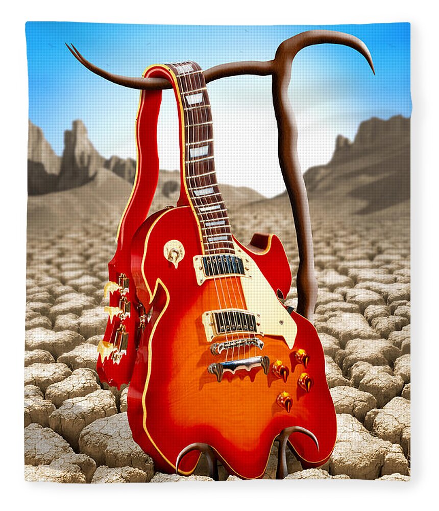 Rock And Roll Fleece Blanket featuring the photograph Soft Guitar by Mike McGlothlen