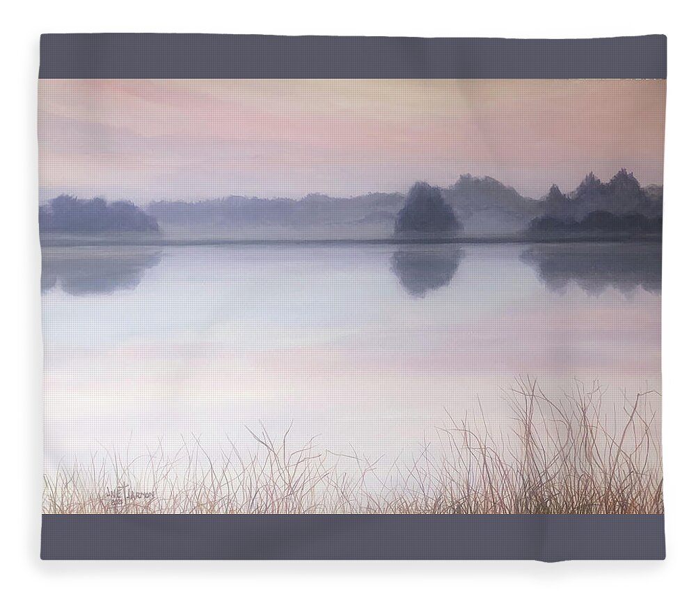 Water Fleece Blanket featuring the painting Soft Water by Jeanette Jarmon