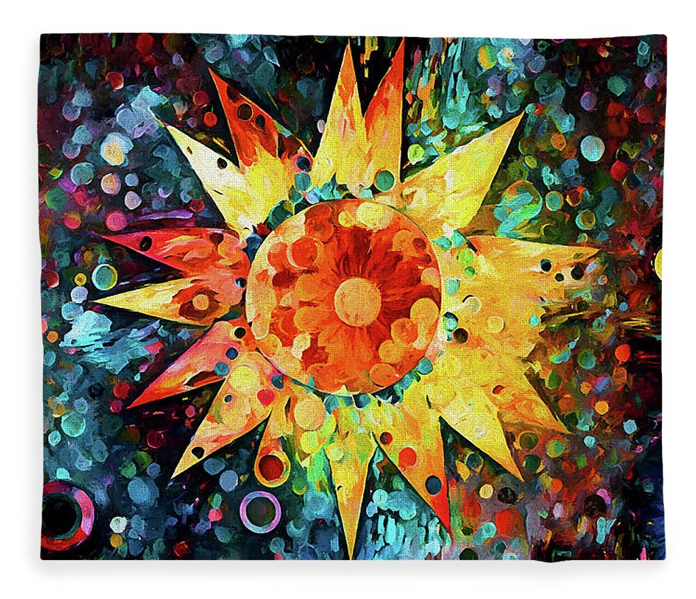 Sun Fleece Blanket featuring the digital art Solar Power by Peggy Collins