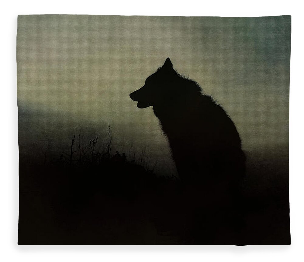 Silhouette Fleece Blanket featuring the digital art Solitude by Nicole Wilde