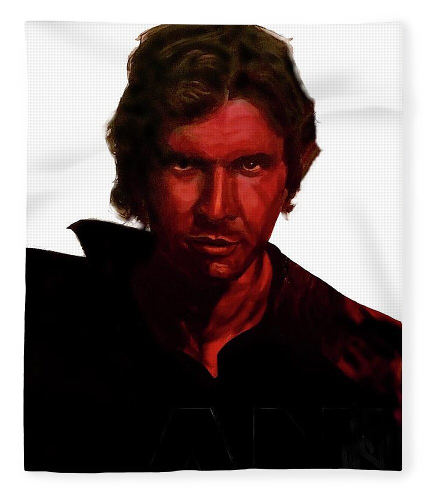 Han Solo Fleece Blanket featuring the painting Solo by Joel Tesch