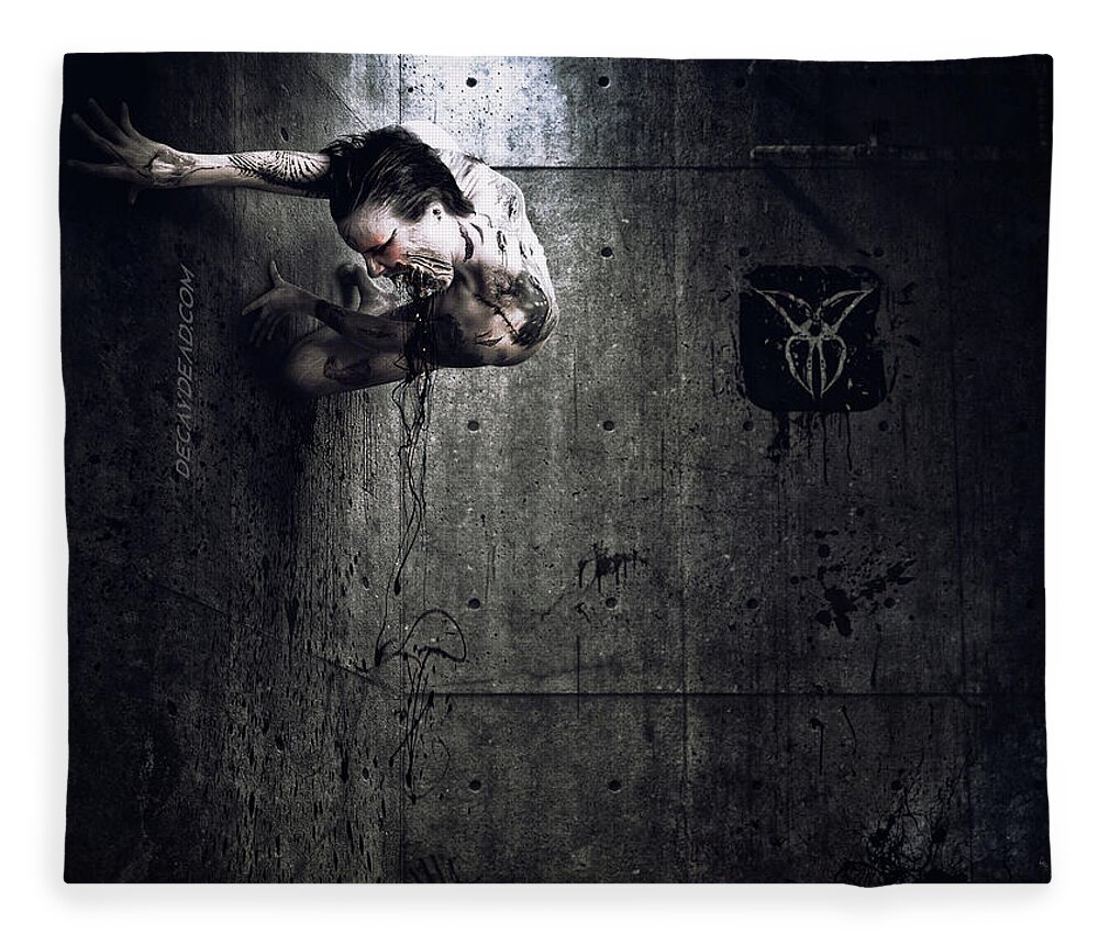 Horror Fleece Blanket featuring the digital art Something wicked this way comes by Argus Dorian