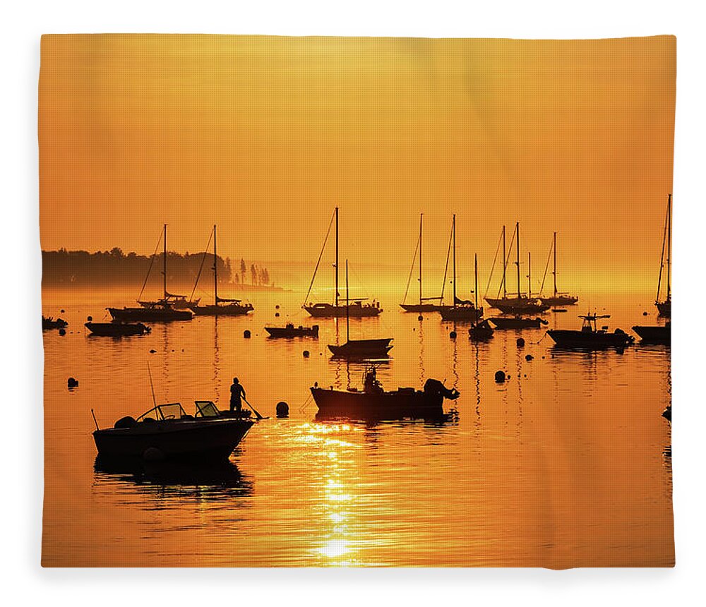 Southwest Harbor Fleece Blanket featuring the photograph Southwest Harbor 0360 by Greg Hartford