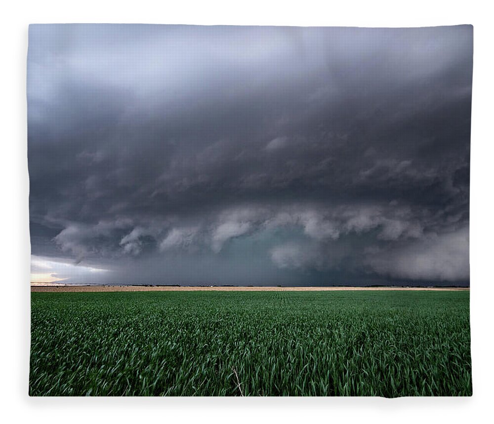 Mesocyclone Fleece Blanket featuring the photograph Spaceship Storm by Wesley Aston