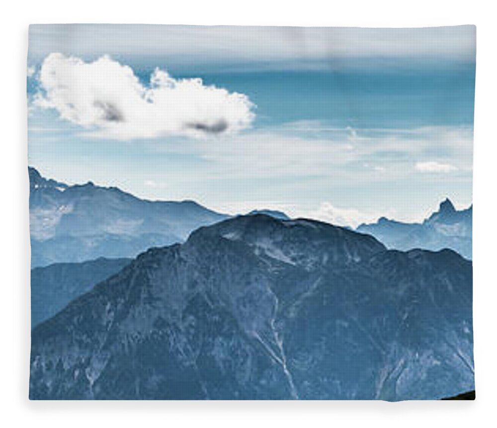 Austria Fleece Blanket featuring the photograph Spectacular Mountain Dachstein With Glacier In The Alps Of Austria by Andreas Berthold
