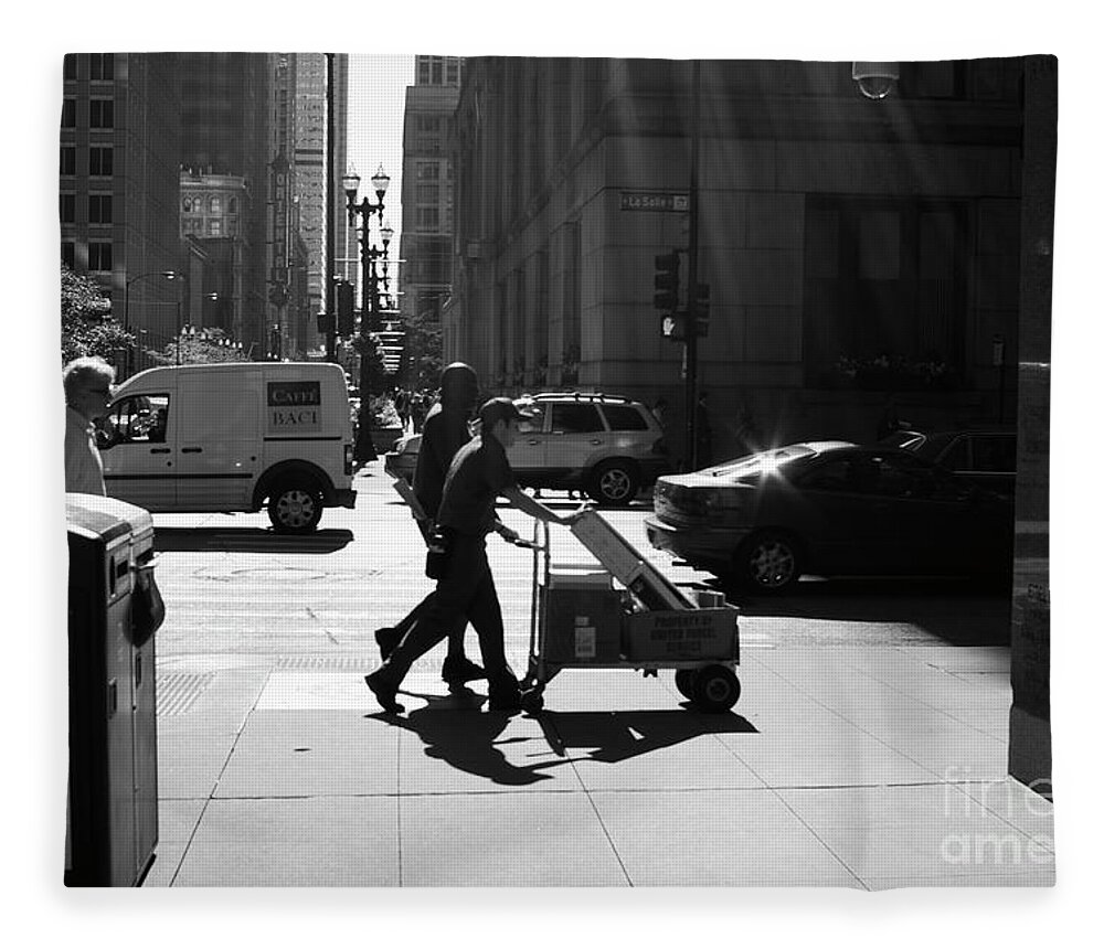 Street Photography Fleece Blanket featuring the photograph Speedy Delivery by Frank J Casella