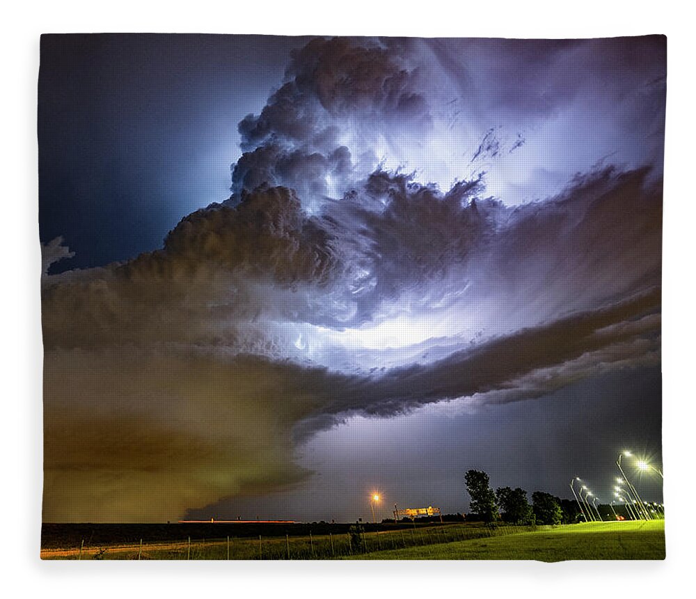 Storm Fleece Blanket featuring the photograph Midnight Spiral by Marcus Hustedde
