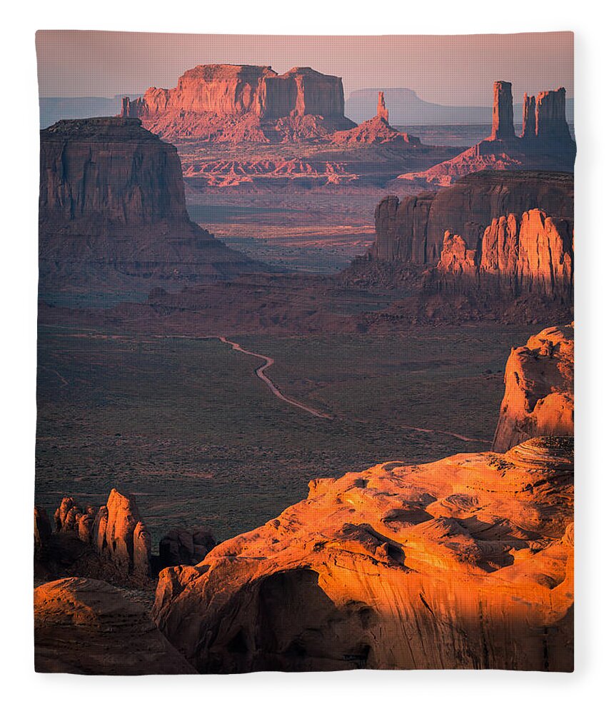 Buttes Fleece Blanket featuring the photograph Spires and Mesas by Peter Boehringer
